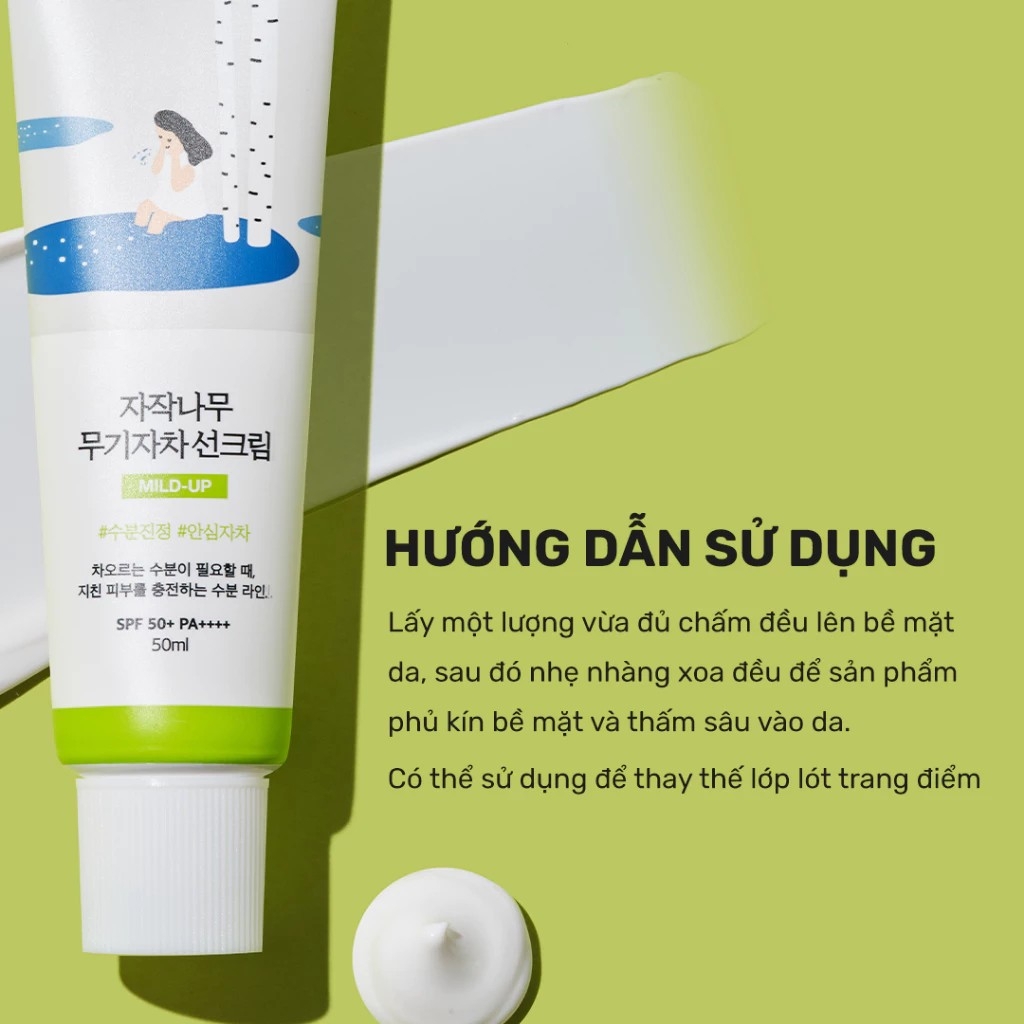 Kem chống nắng kiềm dầu dưỡng ẩm RoundLab Birch Juice Mild-Up Sunscreenn - Round Lab Sun cream 50ml