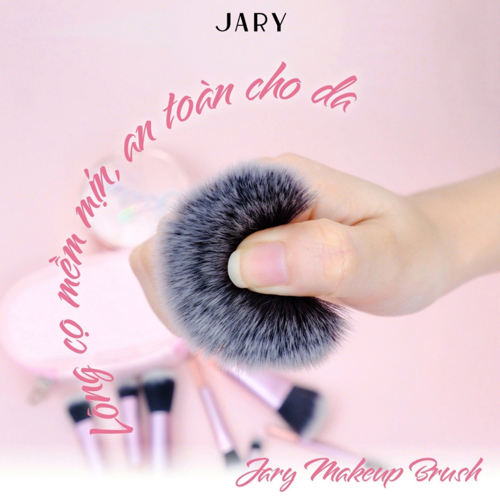 Bộ cọ trang điểm Jary Make Up Brush - Set 10 cây kèm túi da PU cao cấp nhỏ gọn , tiện lợi chính hãng