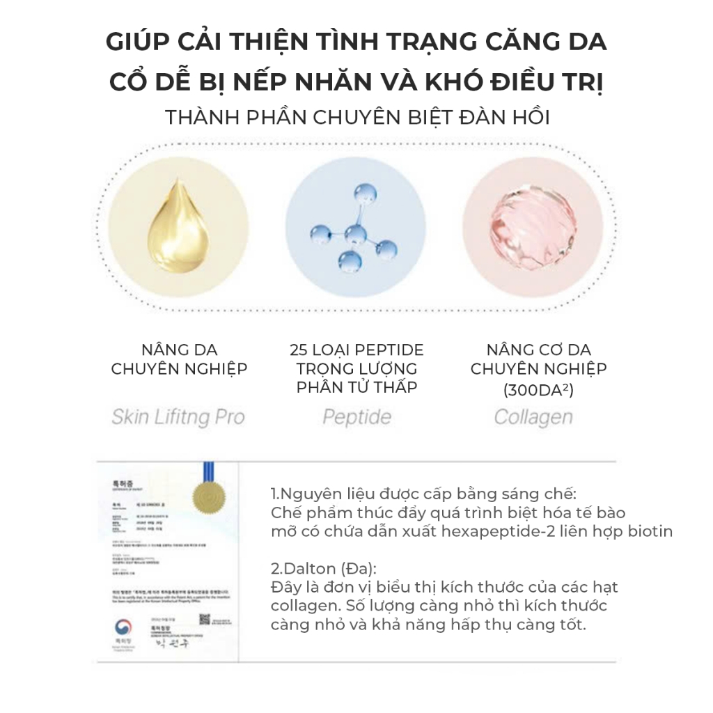 Kem cổ ngừa nếp nhăn lão hóa Dr.Pepti Peptide Volume Neck Cream - kem dưỡng nâng cơ dr pepti 120ml