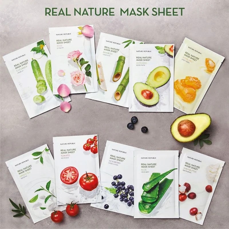Mặt nạ giấy dưỡng da Nature Republic Real Nature Mask Sheet 23ml - mask giấy dưỡng ẩm da cao cấp