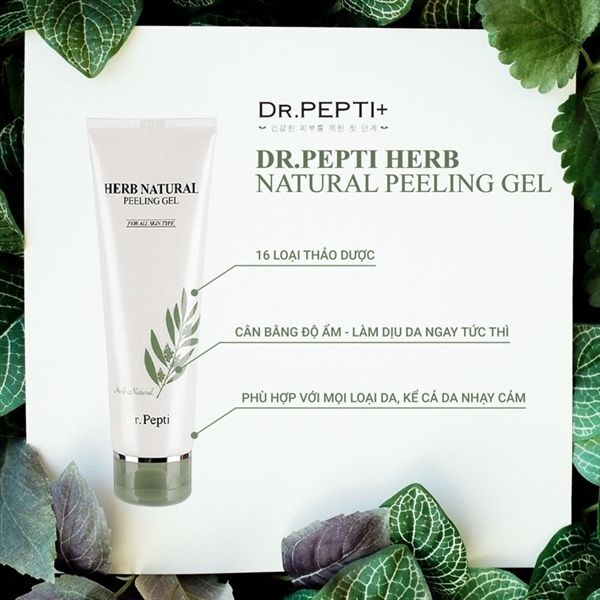 Tẩy da chết Dr Pepti Herb Natural Peeling Gel giúp da sáng, mịn màng 130ml