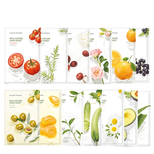 Mặt nạ giấy dưỡng da Nature Republic Real Nature Mask Sheet 23ml - mask giấy dưỡng ẩm da cao cấp