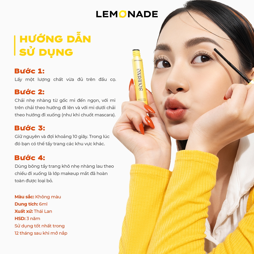 Tẩy trang mi Lemonade sạch dịu Soaring Mascara Remover 6ml