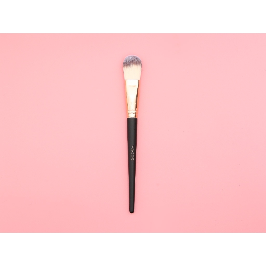 Cọ tán nền đầu dẹt bản nhỏ Vacosi Foundation Brush F06 - cọ đánh kem nền trang điểm cao cấp Hàn Quốc