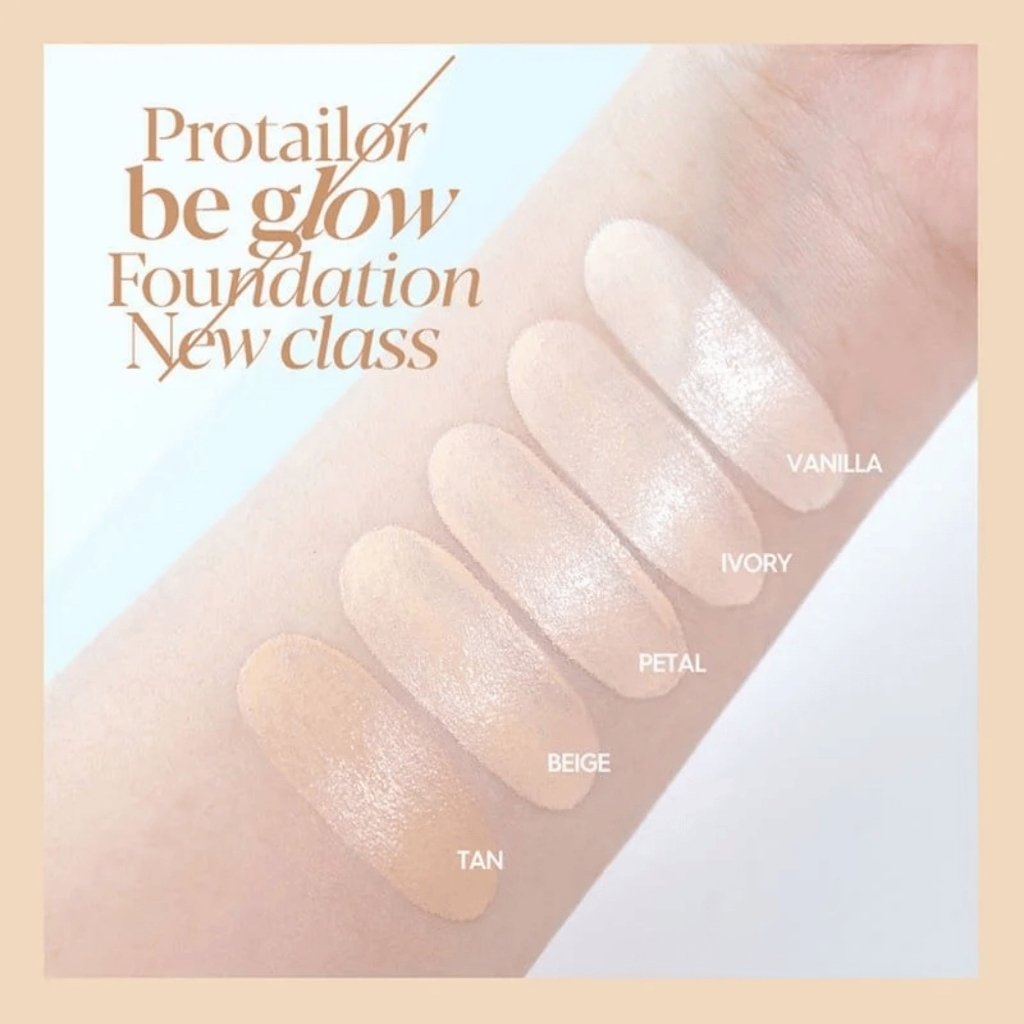 Kem nền Espoir Be Glow Foundation Pro Tailor 30g kèm Kem lót+Mút tán - Set căng bóng da mặt Hàn Quốc