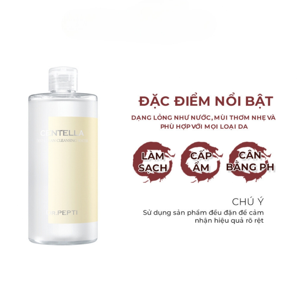 Nước tẩy trang Dr.Pepti Cetella Deep Clean 400ml làm sạch và phục hồi làn da - cao cấp chính hãng
