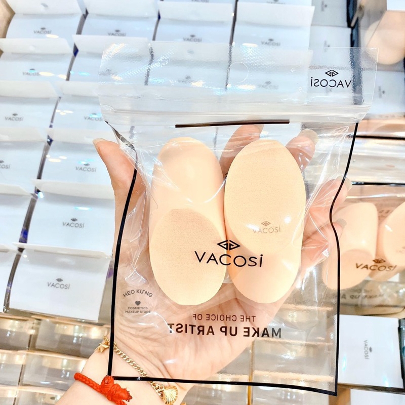 Bông ướt Elip Vacosi xúc xích BP10 Ellipse Sponge mềm mịn che phủ tinh tế - 2PCS ( Bịch 2 cái )