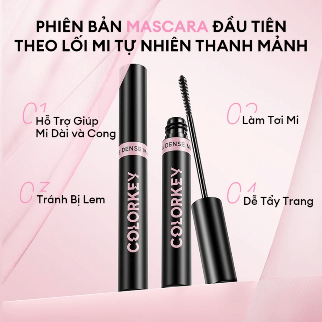Mascara COLORKEY hỗ trợ cong mi dài và tơi tạo cảm giác tự nhiên - chuốt mi color key không lem trôi