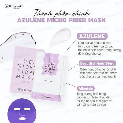 Miếng Mặt nạ vải vi sợi Be'Balance Micro Fiber Mask 3 in 1 - mặt nạ be balance giúp làm đẹp da