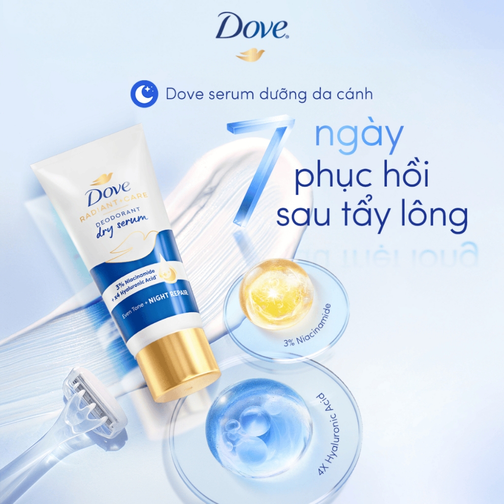 Serum ngăn mùi Dove giúp làm mờ thâm thu nhỏ lỗ chân lông nách da sáng mịn đều màu 40ml chính hãng