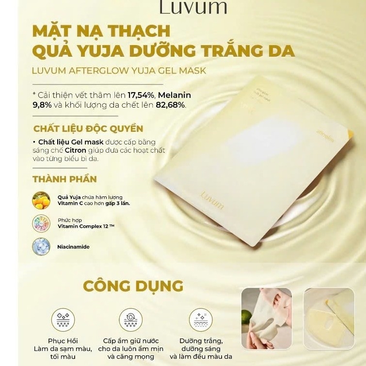 Mặt nạ thạch collagen Luvum Mask Gel 33g - miếng mặt nạ thạch luvum dưỡng trắng da & chống lão hóa