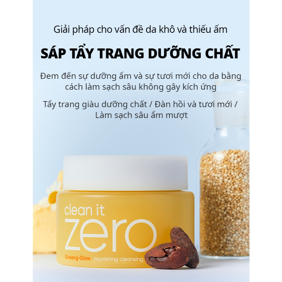 Sáp tẩy trang dưỡng ẩm, sạch sâu cho da khô Banila Co Clean It Zero Cleansing Balm Nourishing 100ml