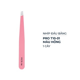 Nhíp đầu bằng Hàn Quốc Vacosi Pro Tweezers T10-1 màu hồng & T10-2 màu vàng hồng