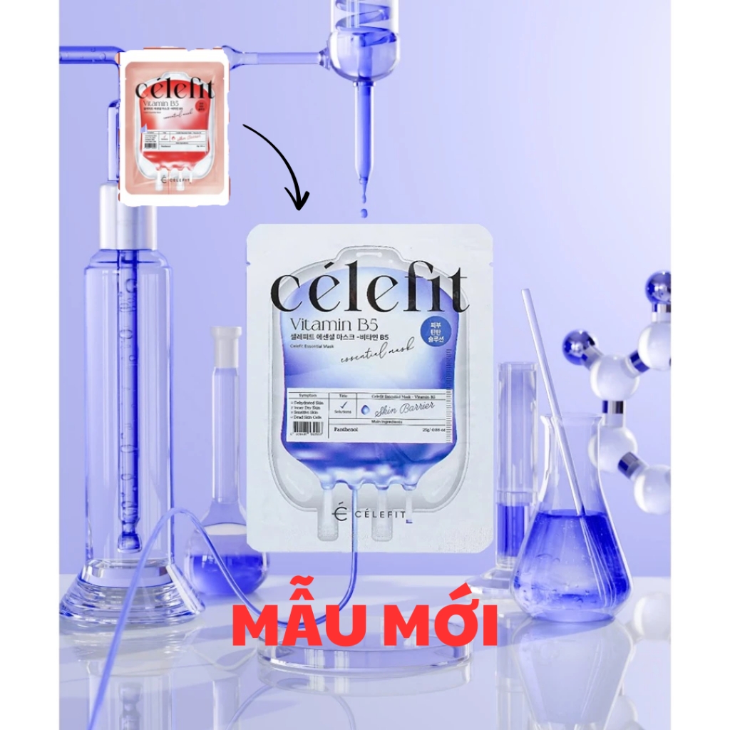 (Không vỏ) Mặt nạ Celefit Essential Mask Hyaluronic Acid cấp ẩm dưỡng da 23g chính hãng Hàn Quốc- Mẫu Mới