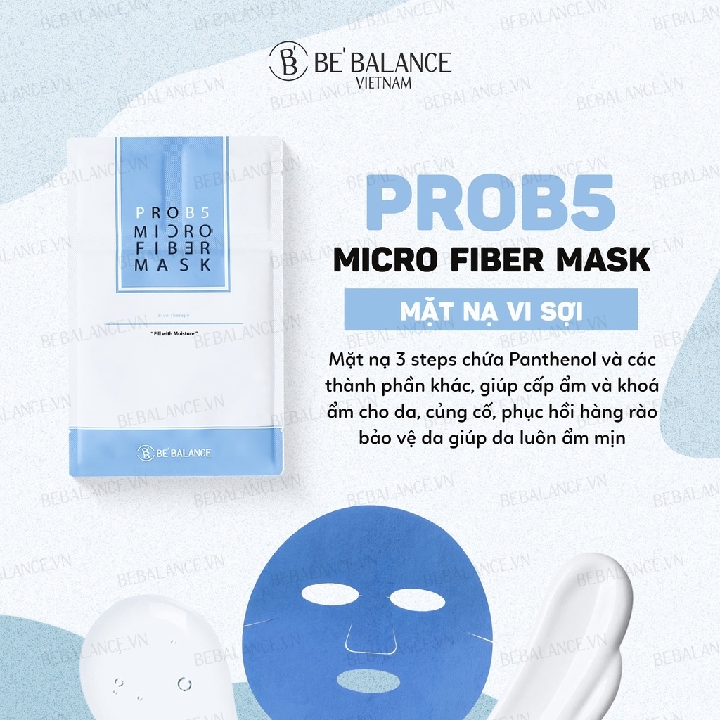 Miếng Mặt nạ vải vi sợi Be'Balance Micro Fiber Mask 3 in 1 - mặt nạ be balance giúp làm đẹp da