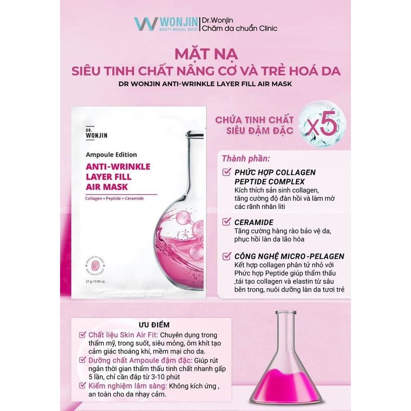 Mặt nạ siêu tinh chất DR Wonjin Ampoule Edition Fill Air 27g - mặt nạ wonjin chính hãng