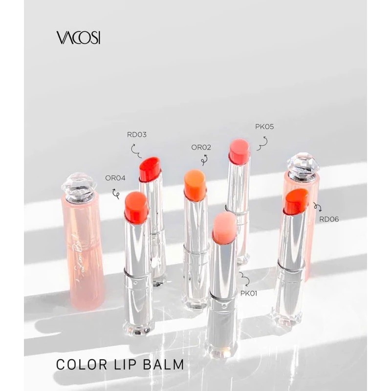 Son dưỡng Vacosi có màu - son dưỡng ẩm tint Vacosi Natural Studio Color Lip Balm 3g cao cấp
