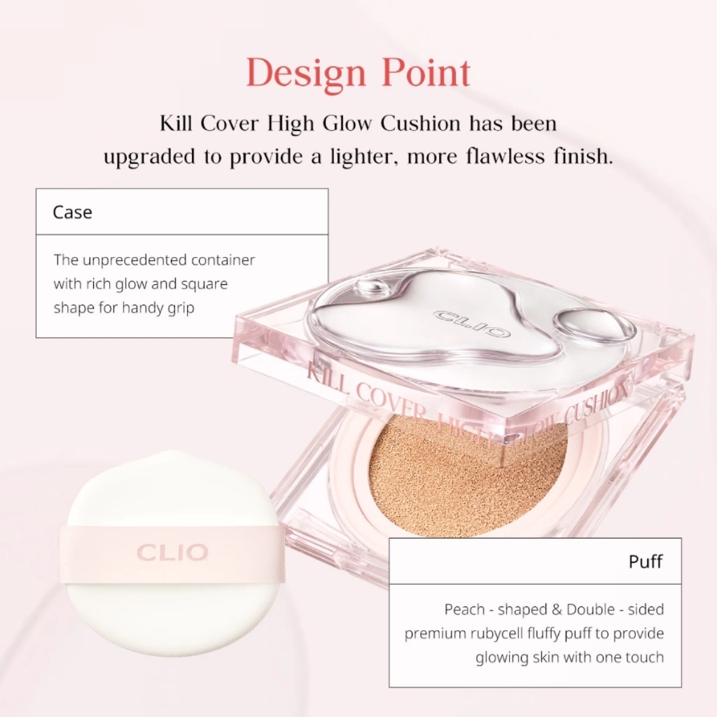 Phấn nước Cushion CLIO Kill Cover High Glow 14g - cuishion che khuyết điểm SPF50+ [ Kèm lõi Refill ]