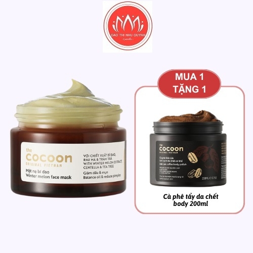 Mặt nạ bí đao Cocoon Mask TheCocoon hỗ trợ giảm dầu và mụn Winter Melon Face 30ml-100ml mua 1 tặng 1