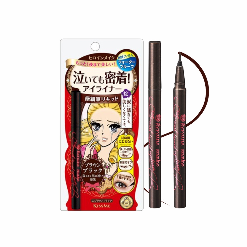 Bút Kẻ Mắt Nước Kissme Siêu Mượt Không Trôi Màu Nâu Đen 0.4ml