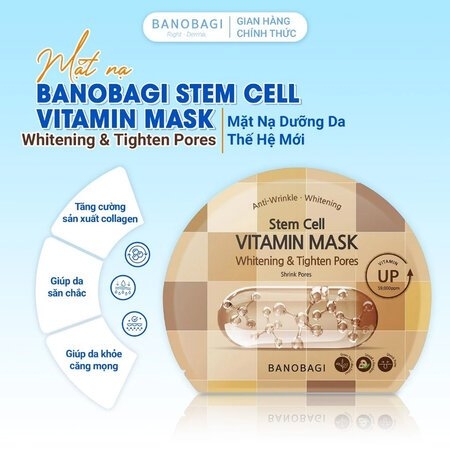 Mặt nạ Banobagi dưỡng da bổ sung Vitamin Vita Genic Jelly Mask Giấy Stemcell BANOBAGI dưỡng ẩm 30ml