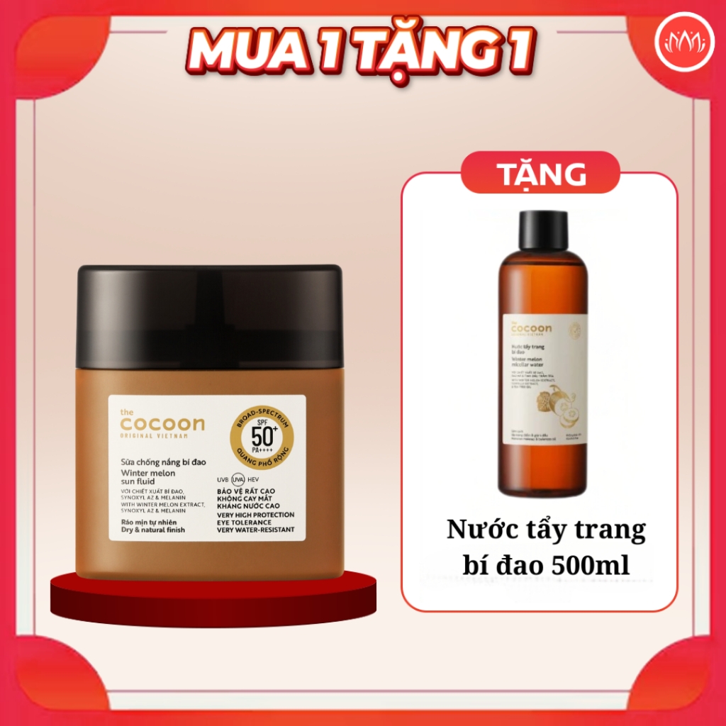 Kem chống nắng Cocoon bí đao - Sữa chống nắng bí đao 5ml - 15ml - 50ml chính hãng