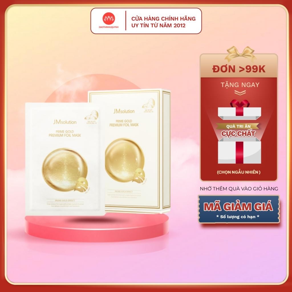 Mặt nạ 24K JMsolution Prime Gold Premium Foil Mask 35ml - mặt nạ cao cấp nâng cơ chống lão hoá 30ml