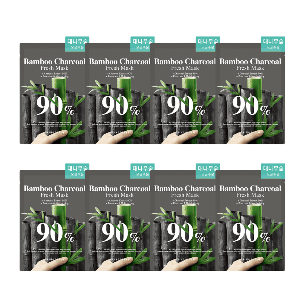 1 miếng Mặt nạ BRING GREEN Bamboo Charcoal 90% Fresh Mask
