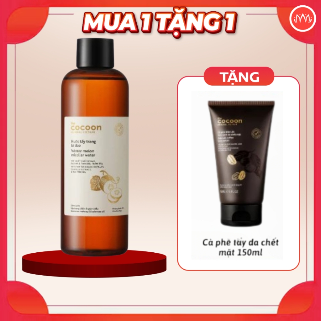 (Không vỏ) Nước tẩy trang bí đao Cocoon Winter Melon Micellar Water 140ml - 500ml mua 1 tặng 1 chính hãng
