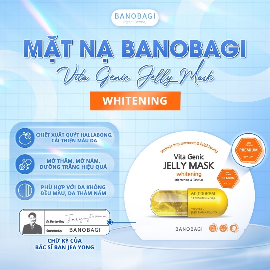 Mặt nạ Banobagi dưỡng da bổ sung Vitamin Vita Genic Jelly Mask Giấy Stemcell BANOBAGI dưỡng ẩm 30ml