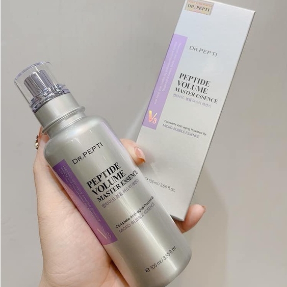 Tinh chất Dr Pepti sủi bọt serum Peptide tím Volume Master Essence trắng da, thu nhỏ lỗ chân lông 50ml 105ml dr.pepti