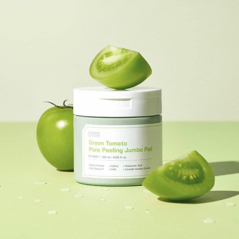 Toner pad Cà chua xanh Green Tomato Pore Peeling Jumbo 60 pads 180ml Sungboon