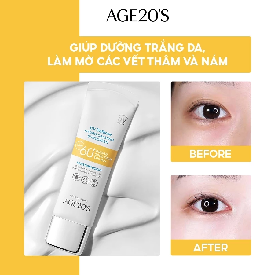Minisize - Kem chống nắng cấp ẩm làm dịu da Age20's Uv Defense Hydro Calming Sunscreen SPF60+ 6ml
