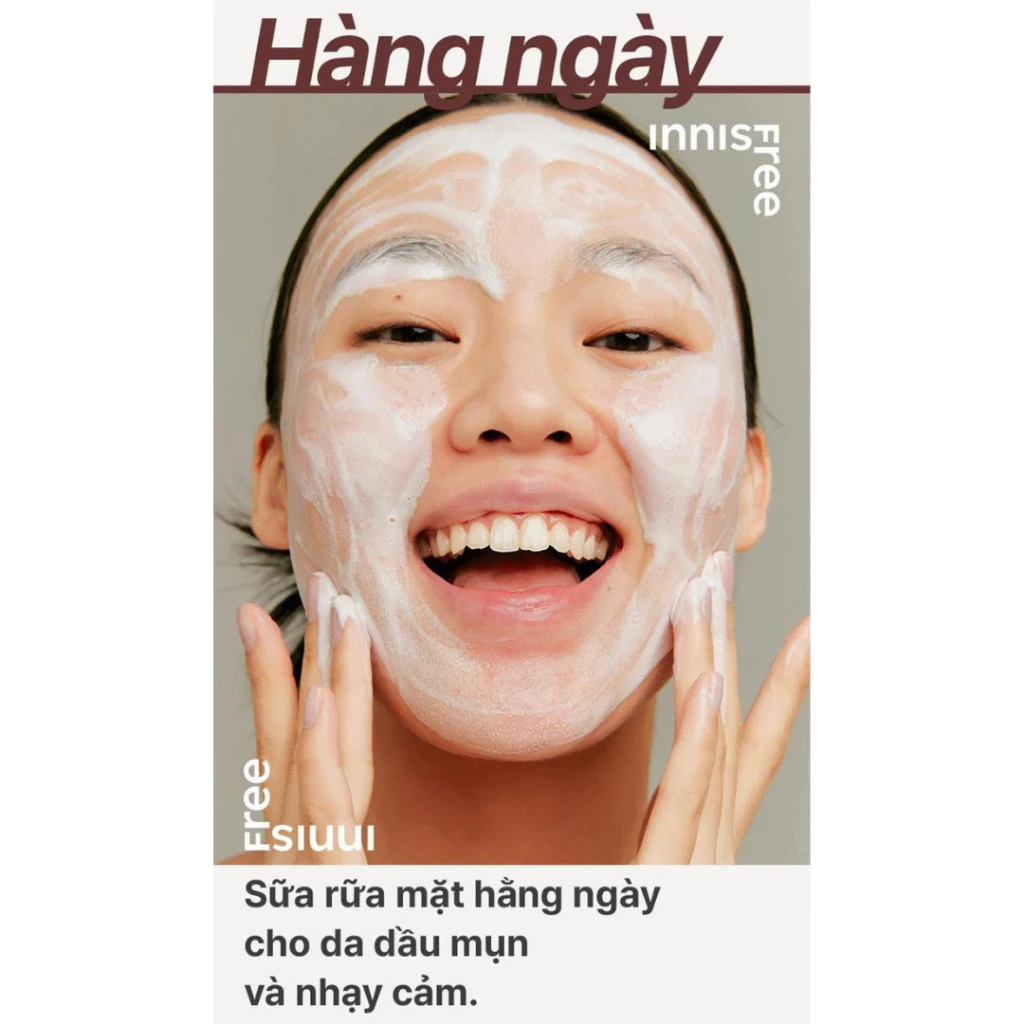 Minisize 15g - Sữa rửa mặt se khít lỗ chân lông Innisfree tro núi lửa Volcanic Pore Cleansing Foam