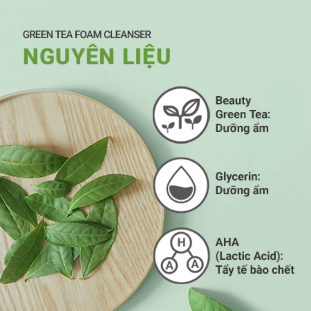 Sữa rửa mặt dưỡng ẩm da chiết xuất  trà xanh Innisfree Green Tea Hydrating Cleaning Foam Mini - 15g