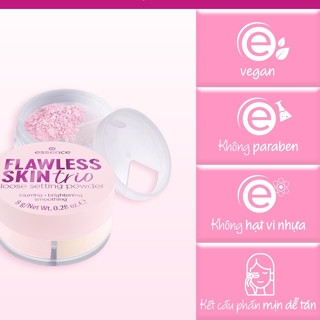 Phấn phủ bột 3 trong 1 Essence Flawless Skin Trio Loose Setting Powder 10 lâu trôi & đều màu da (8g)