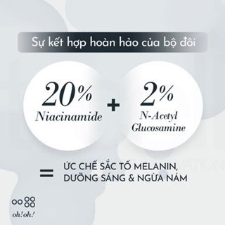 Serum oh! oh! Niacinamide 20% - tinh chất dưỡng sáng da - ohoh Skin Health giảm thâm nám - 10ml/30ml