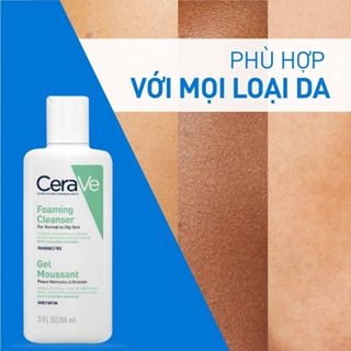 Sữa rửa mặt Cerave Foaming Cleanser xanh ngọc 88ml