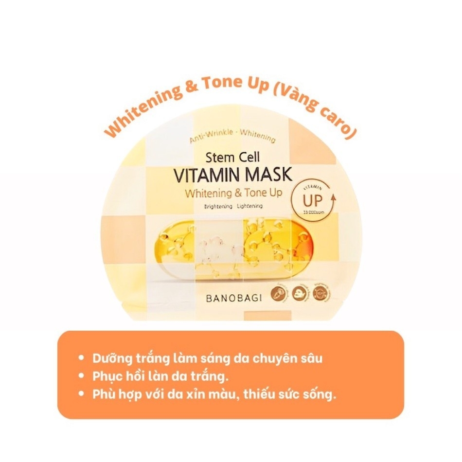 Mặt nạ Banobagi dưỡng da bổ sung Vitamin Vita Genic Jelly Mask Giấy Stemcell BANOBAGI dưỡng ẩm 30ml