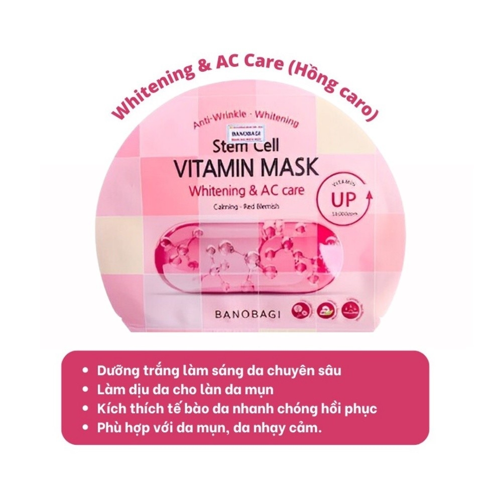 Mặt nạ Banobagi dưỡng da bổ sung Vitamin Vita Genic Jelly Mask Giấy Stemcell BANOBAGI dưỡng ẩm 30ml