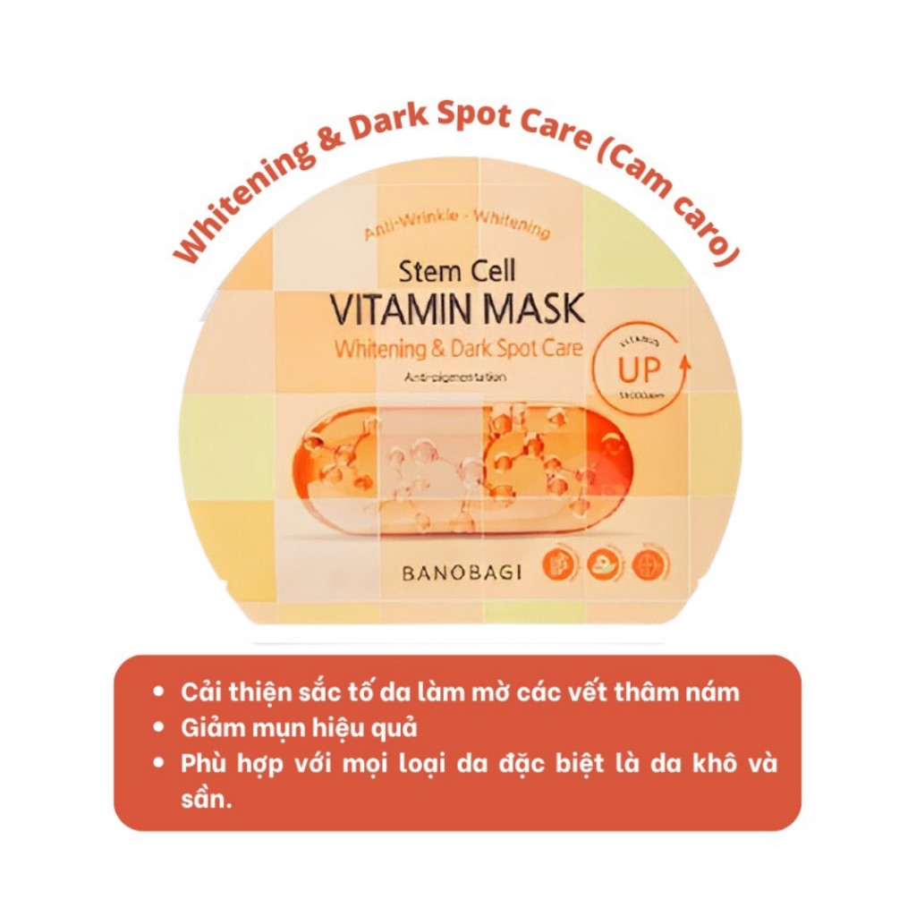 Mặt nạ Banobagi dưỡng da bổ sung Vitamin Vita Genic Jelly Mask Giấy Stemcell BANOBAGI dưỡng ẩm 30ml