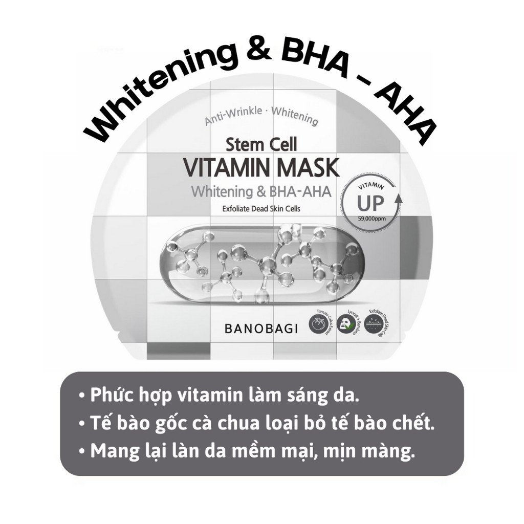Mặt nạ Banobagi dưỡng da bổ sung Vitamin Vita Genic Jelly Mask Giấy Stemcell BANOBAGI dưỡng ẩm 30ml