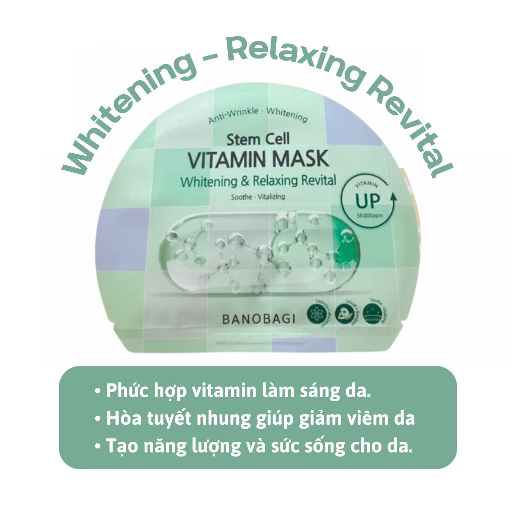 Mặt nạ Banobagi dưỡng da bổ sung Vitamin Vita Genic Jelly Mask Giấy Stemcell BANOBAGI dưỡng ẩm 30ml