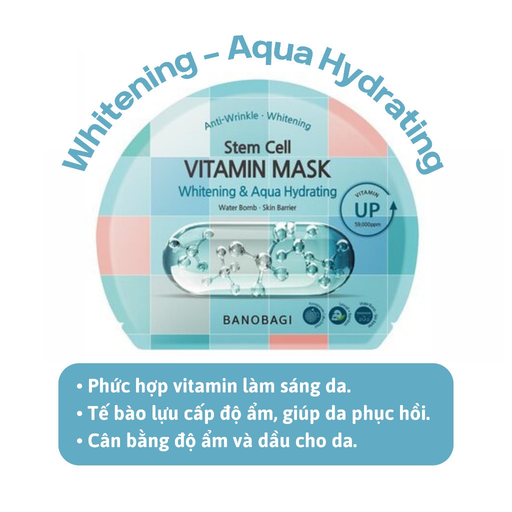 Mặt nạ Banobagi dưỡng da bổ sung Vitamin Vita Genic Jelly Mask Giấy Stemcell BANOBAGI dưỡng ẩm 30ml