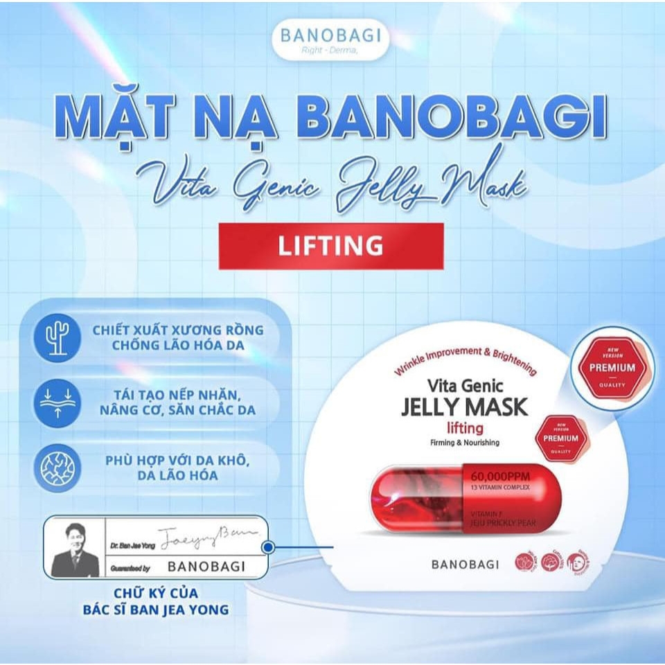 Mặt nạ Banobagi dưỡng da bổ sung Vitamin Vita Genic Jelly Mask Giấy Stemcell BANOBAGI dưỡng ẩm 30ml