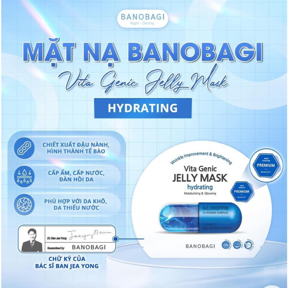 Mặt nạ Banobagi dưỡng da bổ sung Vitamin Vita Genic Jelly Mask Giấy Stemcell BANOBAGI dưỡng ẩm 30ml