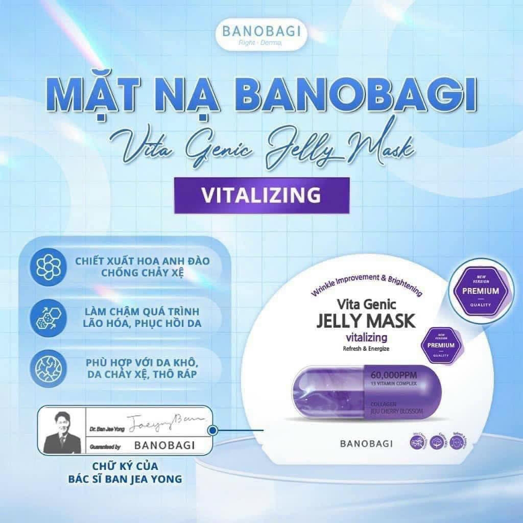 Mặt nạ Banobagi dưỡng da bổ sung Vitamin Vita Genic Jelly Mask Giấy Stemcell BANOBAGI dưỡng ẩm 30ml