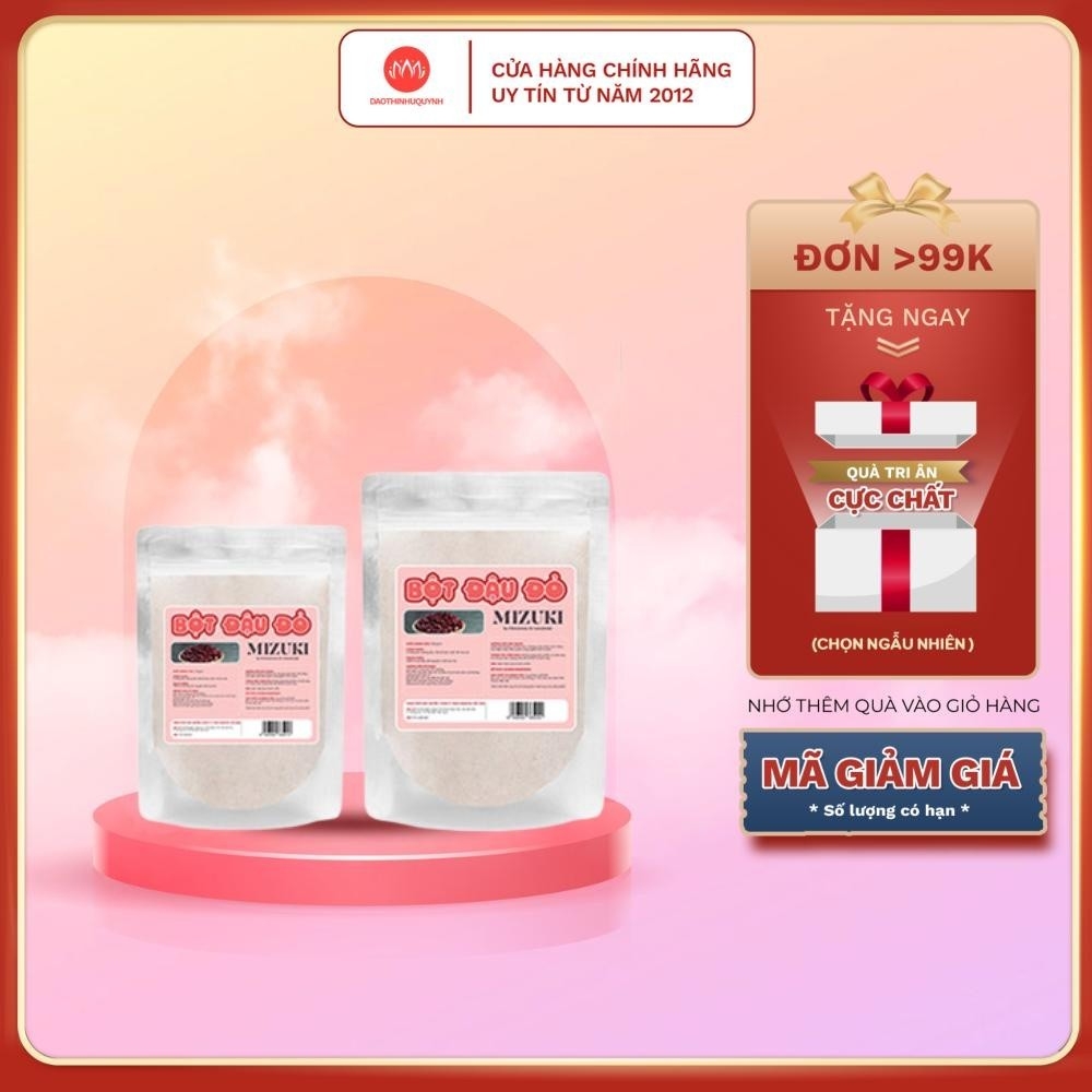 Bột Đậu Đỏ Nguyên Chất Mizuki Tẩy Tế Bào Chết, Dưỡng Trắng Da 100g- 250g