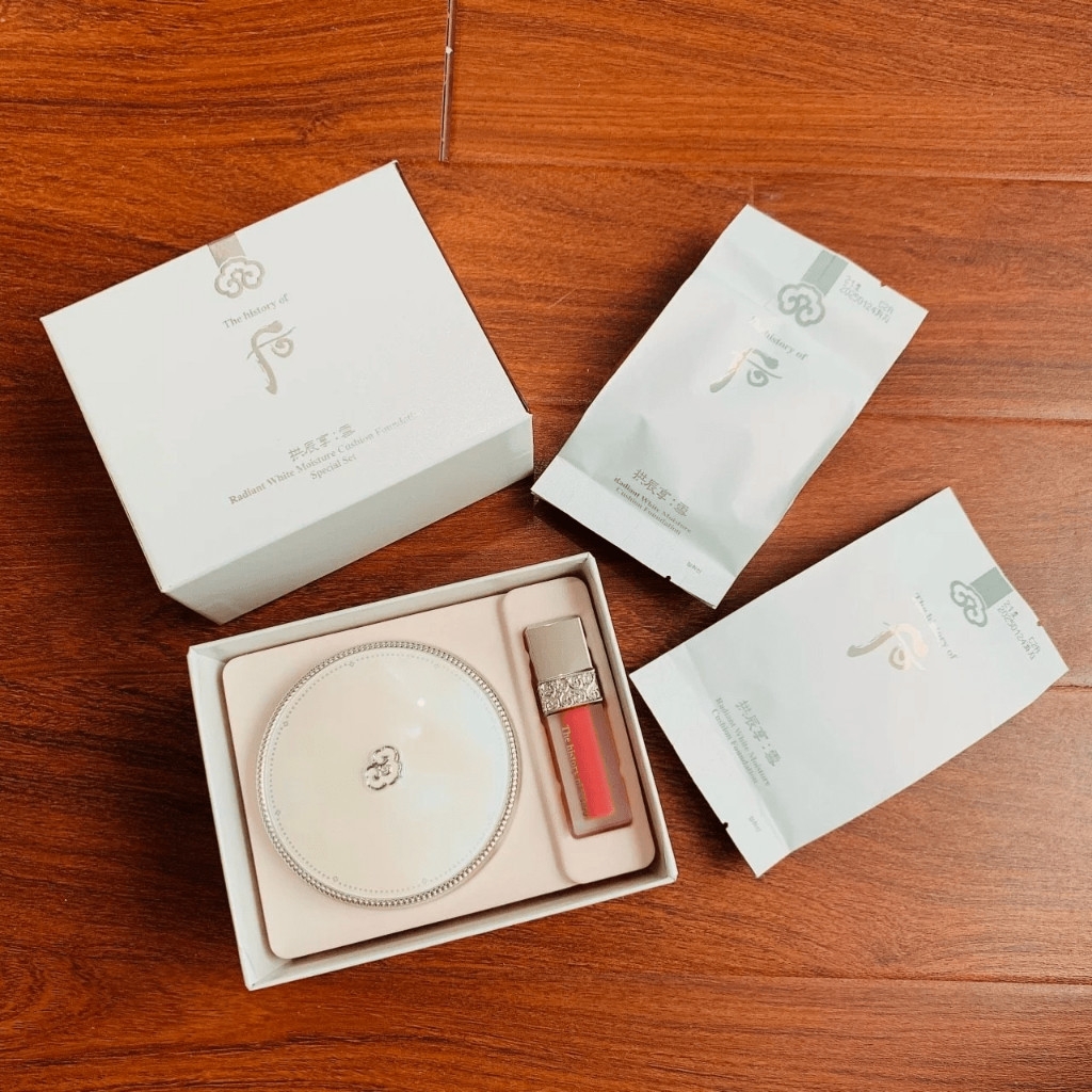 Set Phấn Nước Whoo Seol Radiant White Tone Up Sun Cushion Special Dưỡng Trắng, Cải Thiện Nếp Nhăn, Chống Lão Hóa