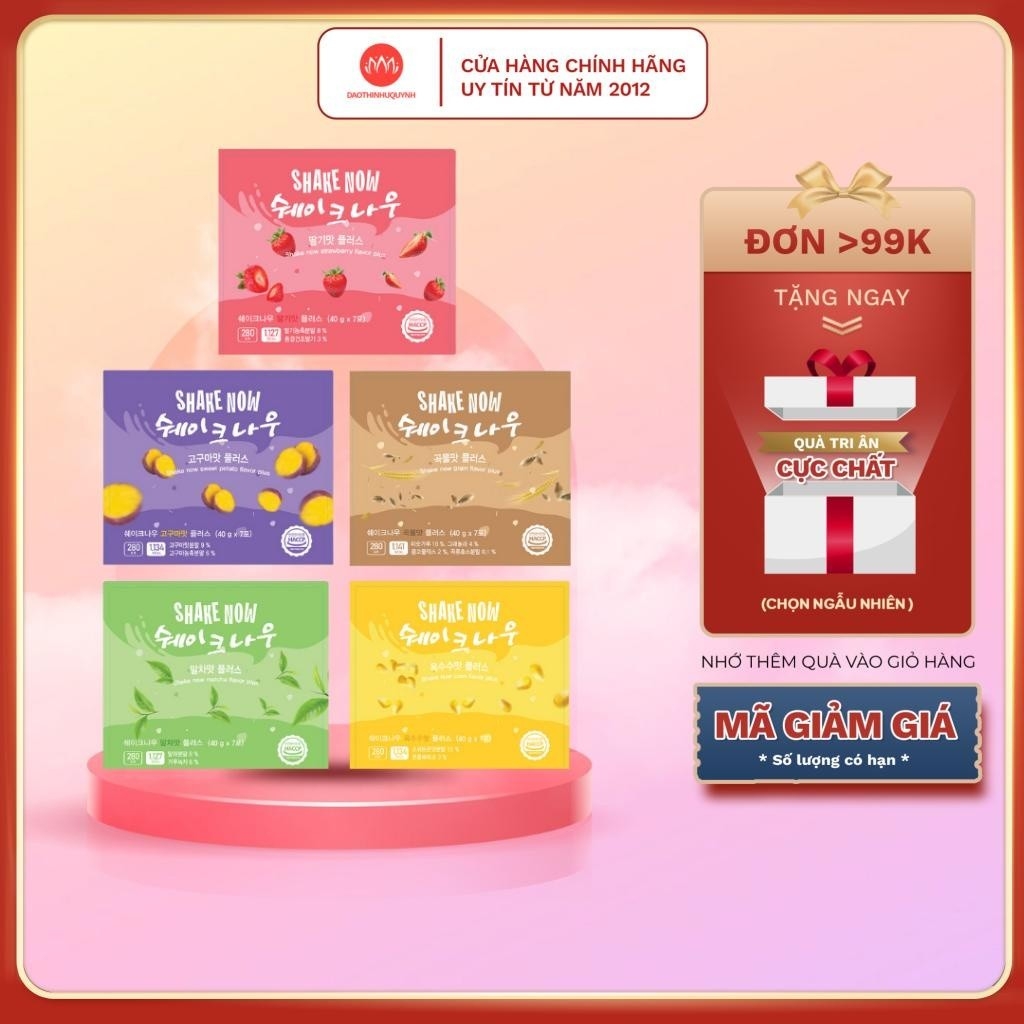Bịch to hạt ngũ cốc giảm cân ăn kiêng ngũ vị thơm ngon Shake Now hàn quốc tốt cho sức khỏe 40g chính hãng